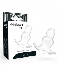 ADDICTED TOYS KÖZEPES ÜREGES ANÁLDUGÓ - 9.5CM ÁTTETSZŐ