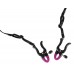 Bad Kitty - szeméremszéthúzó csipeszek derékalsóval (lila-fekete)