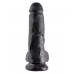 King Cock 8 herés dildó (20 cm) - fekete