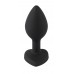 You2Toys - Silicone Butt Plug - fehér köves, szíves anál dildó (fekete)