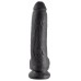 King Cock 9 - nagy tapadótalpas, herés dildó (23cm) - fekete