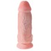 King Cock 9 Chubby - tapadótalpas, herés dildó (23cm) - natúr