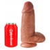 King Cock 9 Chubby - tapadótalpas, herés dildó (23cm) - sötét natúr