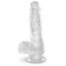 King Cock Clear 6 - tapadótalpas, herés kis dildó (15cm)