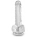 King Cock Clear 6 - tapadótalpas, herés kis dildó (15cm)