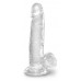 King Cock Clear 7 - tapadótalpas, herés dildó (18cm)