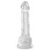 King Cock Clear 7 - tapadótalpas, herés dildó (18cm)