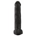 King Cock 15 - gigantikus, tapadótalpas, herés dildó (38cm) - fekete