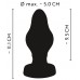 ANOS - szuperpuha, bordázott anál dildó - 5cm (fekete)