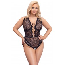 Cottelli Curves Plus Size - áttetsző mintás body (lila)