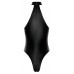 Noir - fényes anyagú nyakpántos body (fekete)