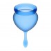 Satisfyer Feel good - menstruációs kehely szett (kék) - 2db