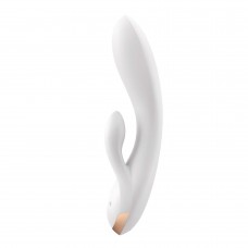 Satisfyer Double Flex - okos, dupla nyuszis vibrátor (fehér)