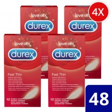 Durex Feel Thin - élethű érzés óvszer csomag (4 x 12db)