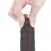 Lovetoy Sliding-Skin - kétrétegű tapadótalpas dildó - 18cm (sötét barna)