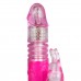 Easytoys - makkos, nyuszis csiklókaros vibrátor (pink-áttetsző)